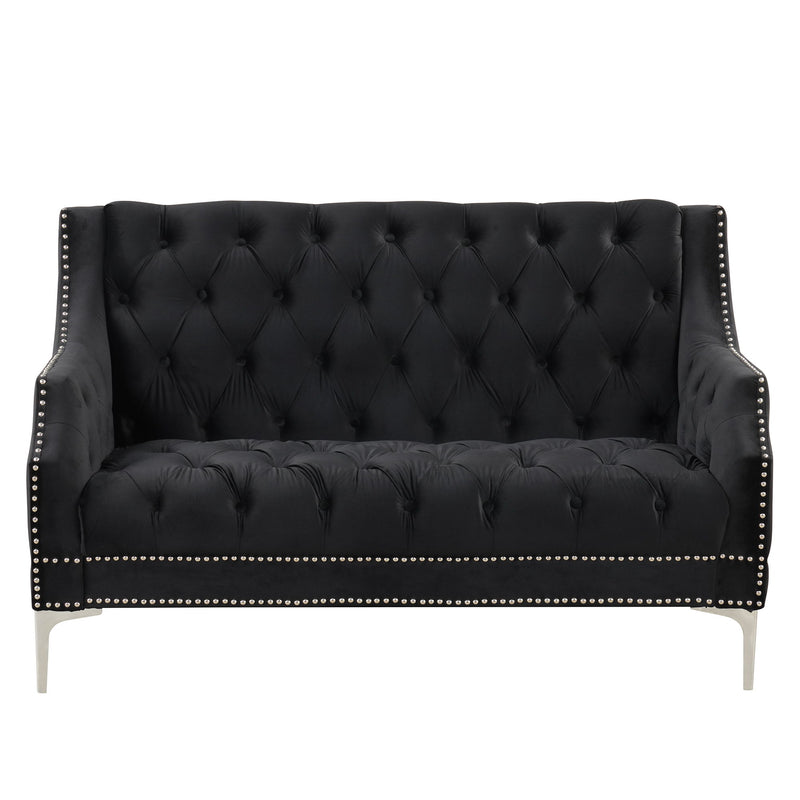 Modern Sofa Dutch Plush Upholstered Sofa & Metal Legs, Button Tufted Back