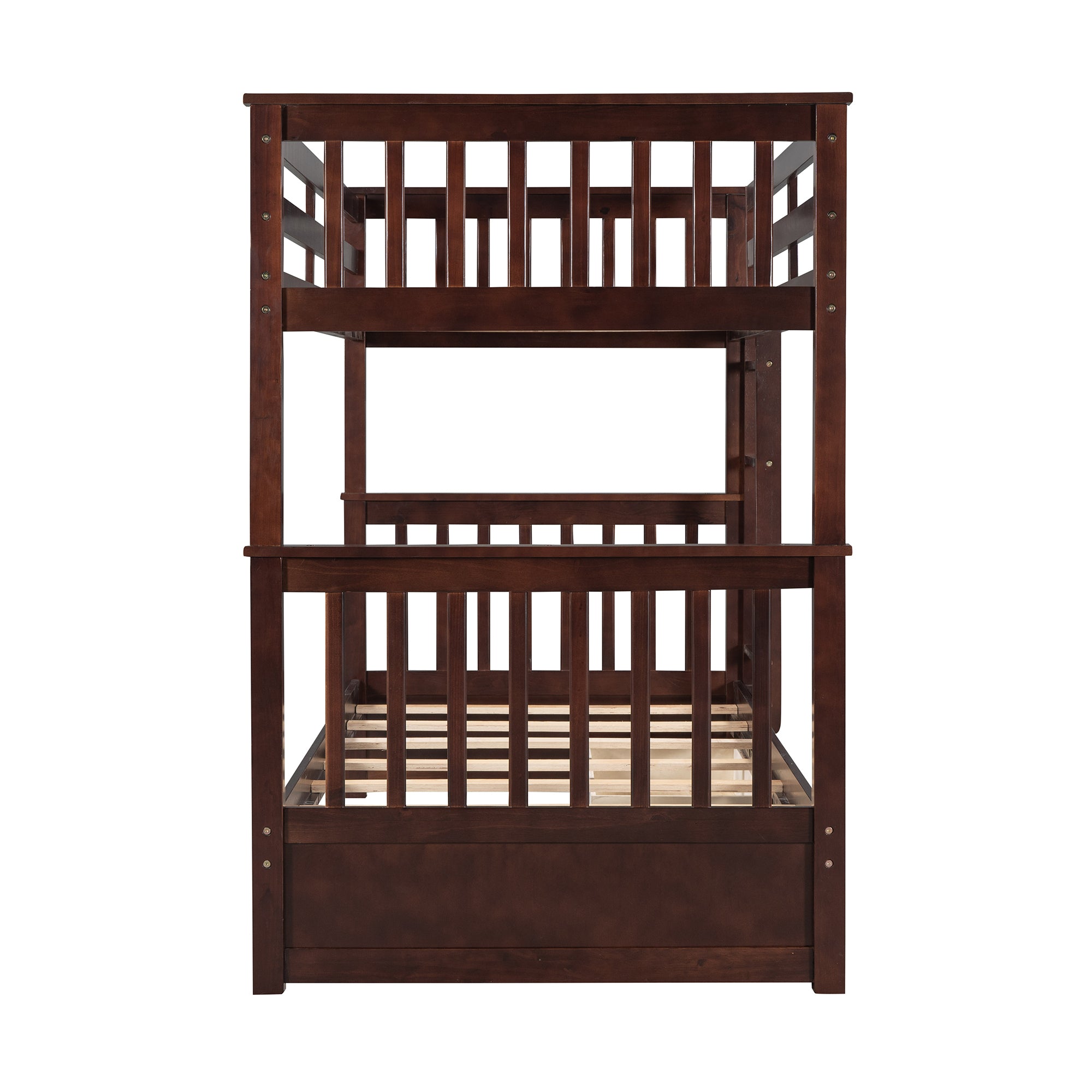Twin-Over-Twin Bunk Bed with Ladders and Two Storage Drawers (Espresso)(OLD SKU:LT000265AAP) - Atlantic Fine Furniture Melbourne FL