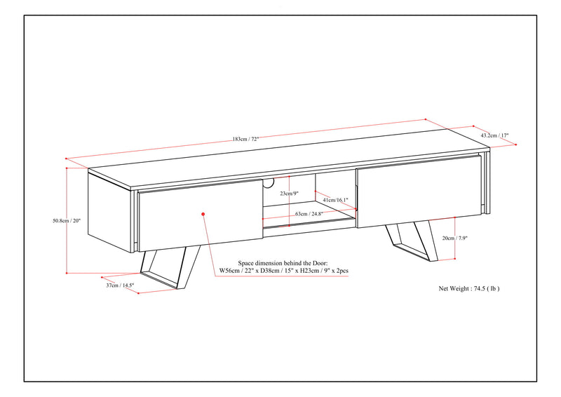 Lowry - Handcrafted TV Media Stand - Walnut