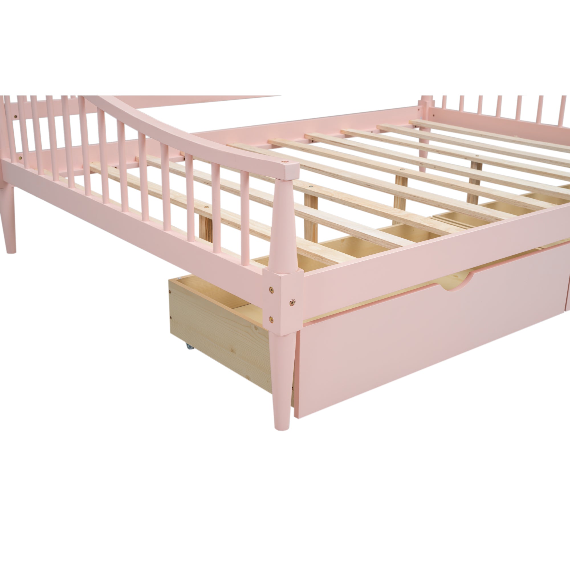 Full Size Daybed with Two Storage Drawers and Support Legs, Pink - Atlantic Fine Furniture Melbourne FL
