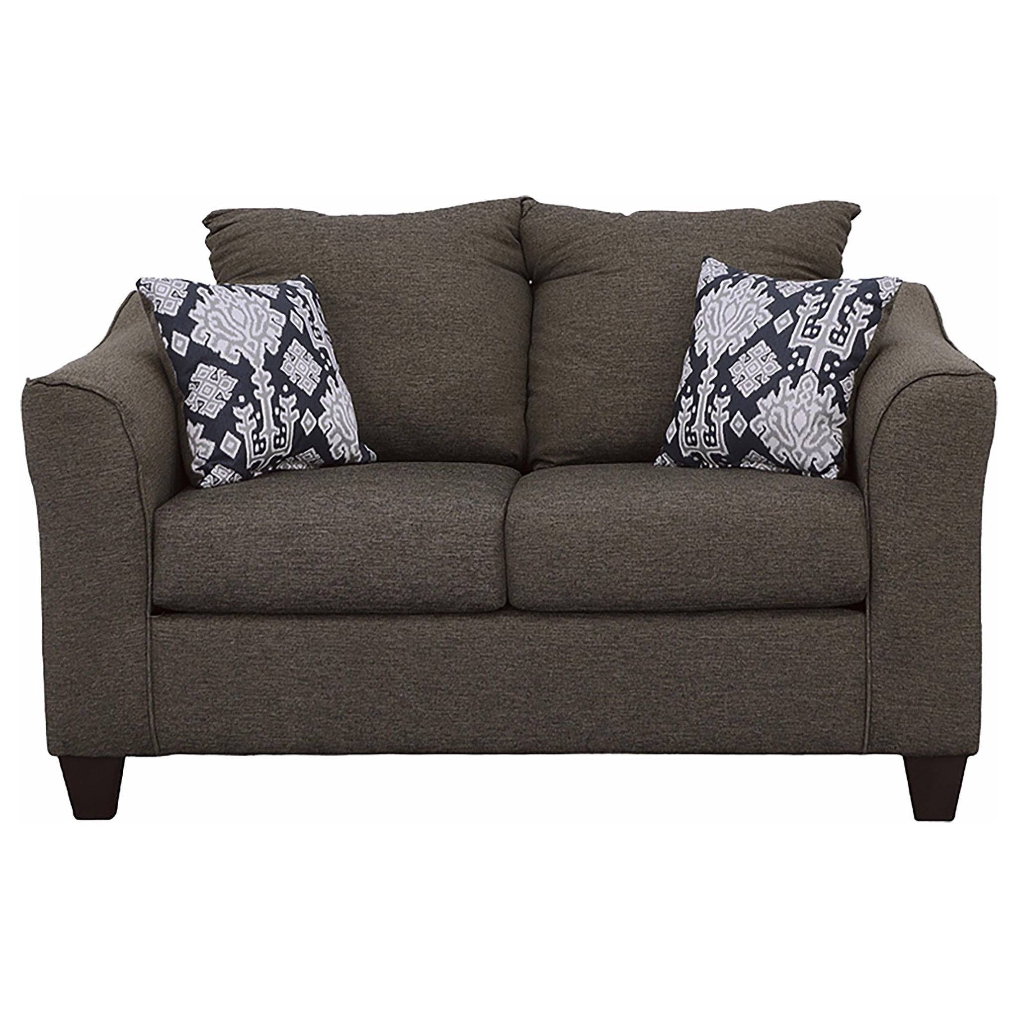 Salizar Upholstered Flared Arm Loveseat Charcoal Grey