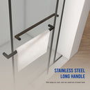 Frameless Shower Door, Double Sliding Shower Door, Clear Tempered Glass Shower Enclosure With Square Rail, Double Side Easy Clean Coat, Finished With Buffer