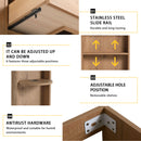 Modern Wall Mounted Bathroom Vanity With Ceramic Sink And Storage Rack, 2 Soft Close Drawers