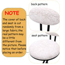 Round Print Bar Stools Upholstered Chairs For Kitchen (Set of 2)