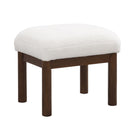 Modern Accent Chair With Ottoman, Mid Century Lounge Chair With Footrest, Comfy Fabric Armchair Upholstered Set With Solid Wood Frame For Living Room - White