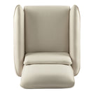 Upholstered Push Recliner Chair With Rubber Wood Legs For Living Room