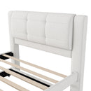 Upholstery Platform Bed With Trundle,Trundle Can Be Flat Or Erected