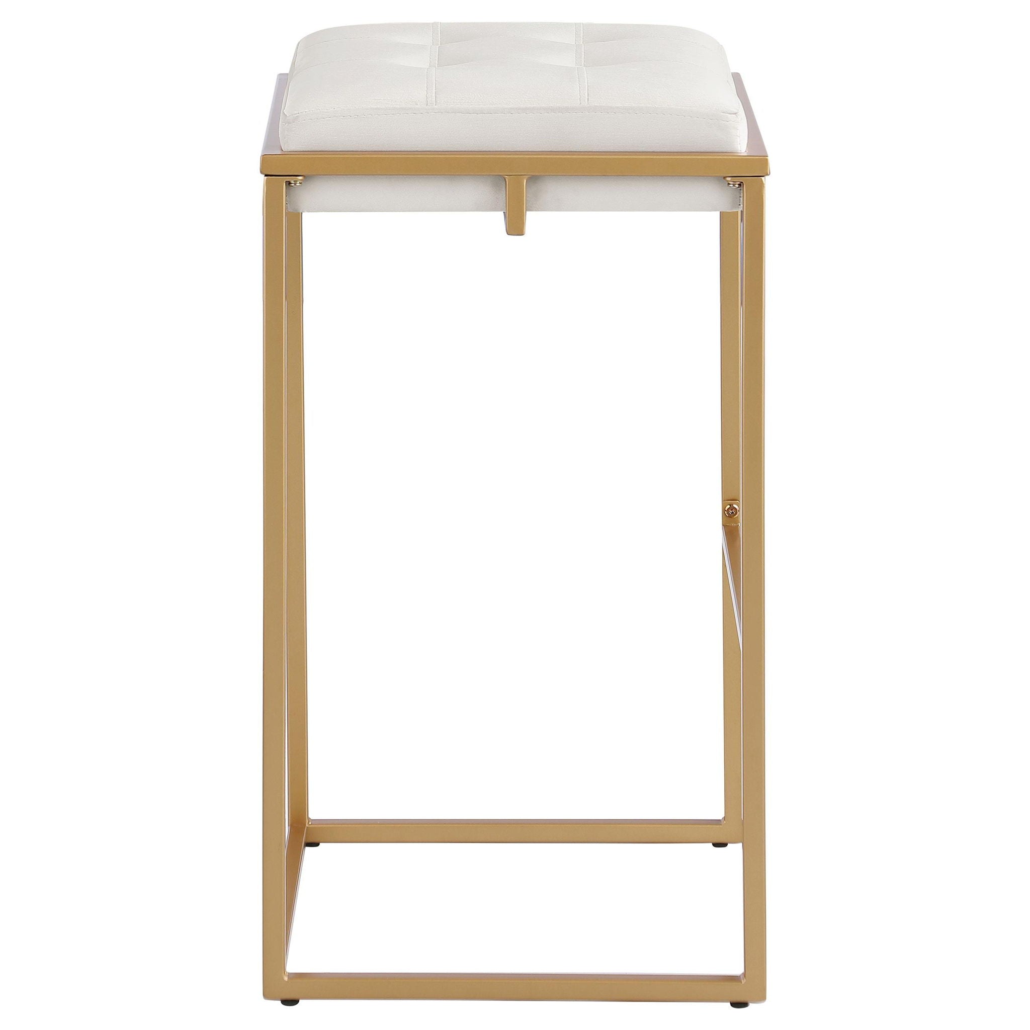 Nadia Upholstered Backless Bar Stool Beige (Set of 2) - Atlantic Fine Furniture Melbourne FL