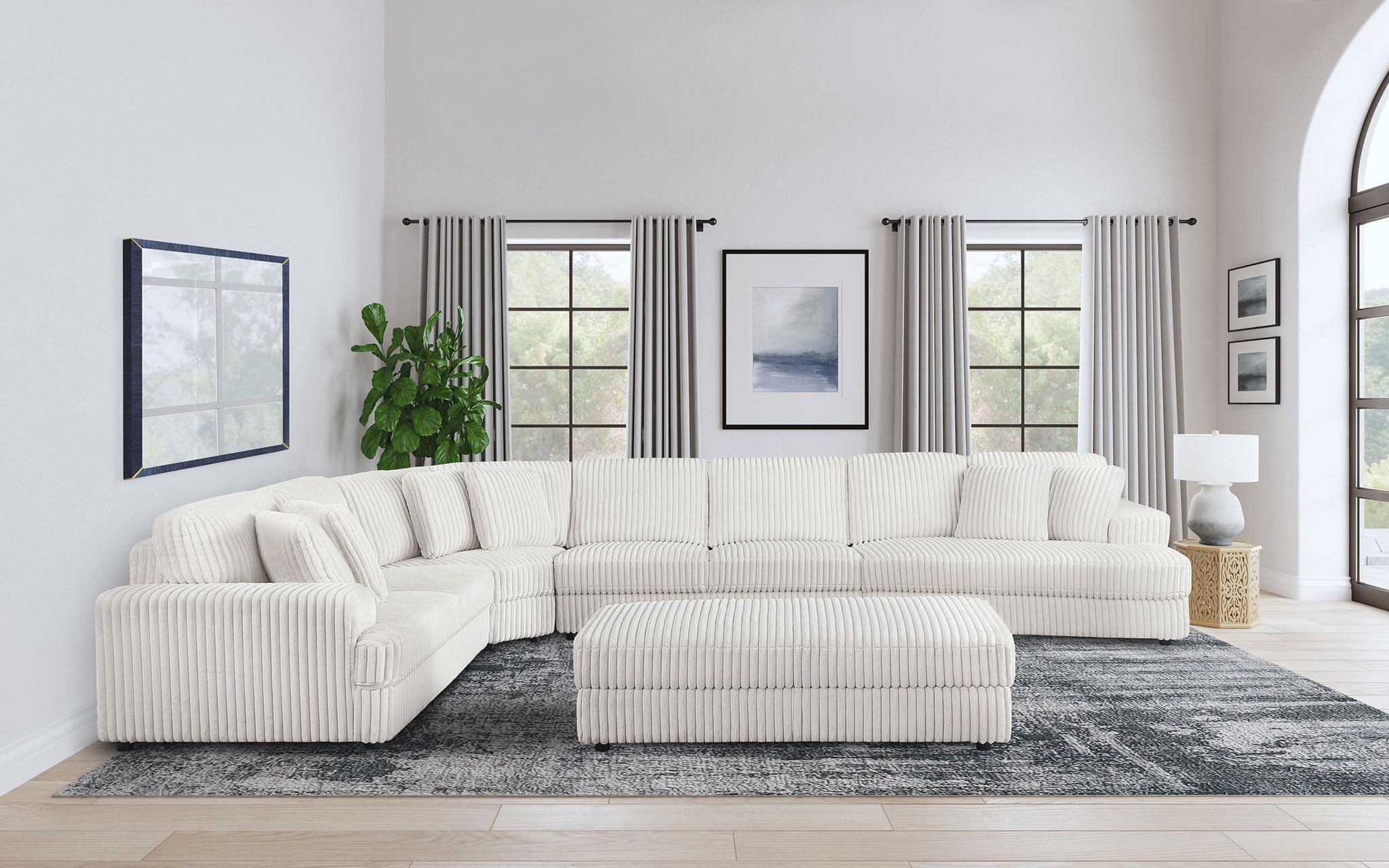 Emberson Upholstered RAF Cuddler Ivory