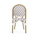 Chic French Bistro Chair With Durable Rattan And Aluminum Frame