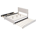 Upholstered Platform Bed With Drawers, Classic Headboard Design