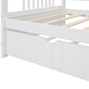 Twin Size Daybed Wood Bed with Twin Size Trundle,White
