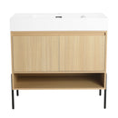 Modern Bathroom Vanity Combo With Single Resin Sink And Storage Cabinet