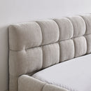Modern Platform Bed Frame With Thick Chenille Fabric