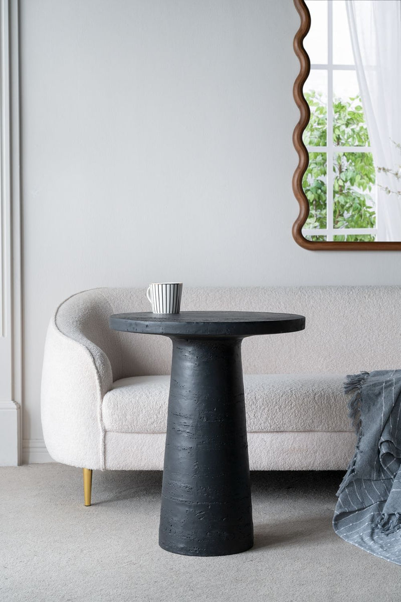 Round Side Table With Pedestal Base