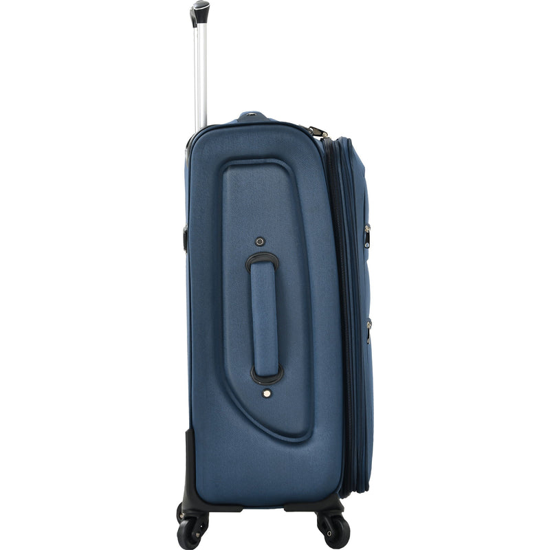 Softside Luggage Expandable 3 Piece Set Suitcase Upright Spinner Softshell Lightweight Luggage Travel Set - Dark Blue