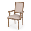 French Country Style Upholstered Dining Chair With Square Backrest