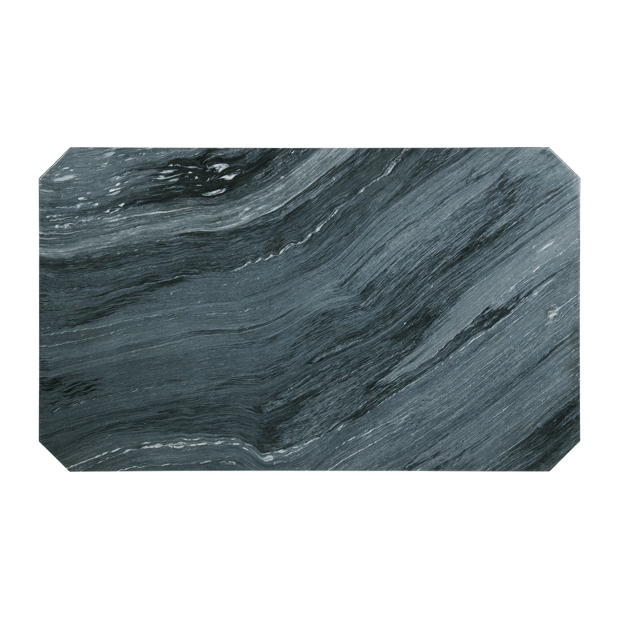 Francesca - Rectangular 5 Piece Gray PU Chairs Dining Set, Table & Four Chairs - Gray Marble