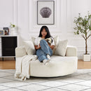 Single Swivel Chair, Fluffy Modern Sleeper, 360 Degree Swivel Chair For Living Room - Beige