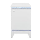 Adalid - Nightstand With Glittered Drawer Front And LED Lighting - White