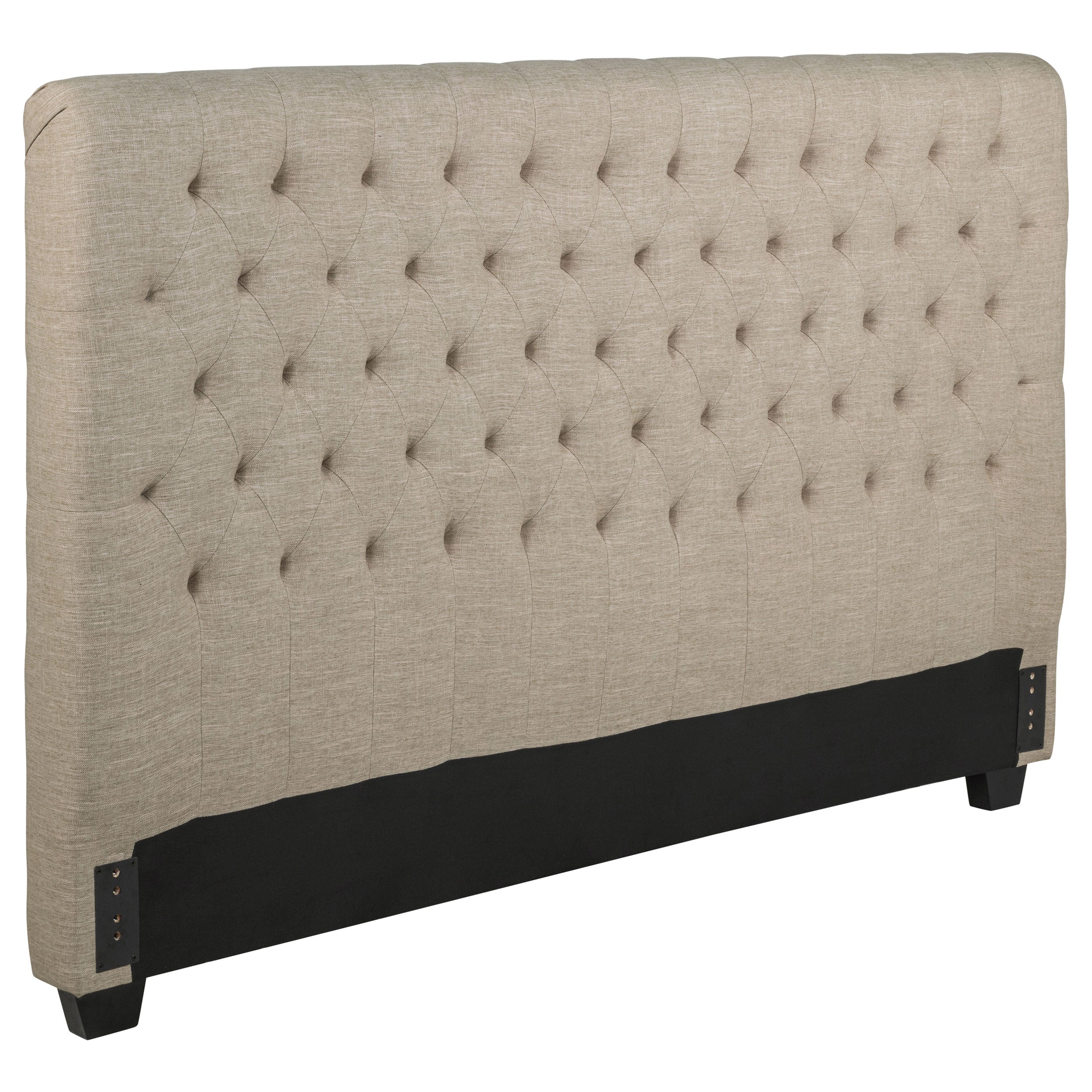 Chloe Upholstered Eastern King Panel Headboard Oatmeal — view 1