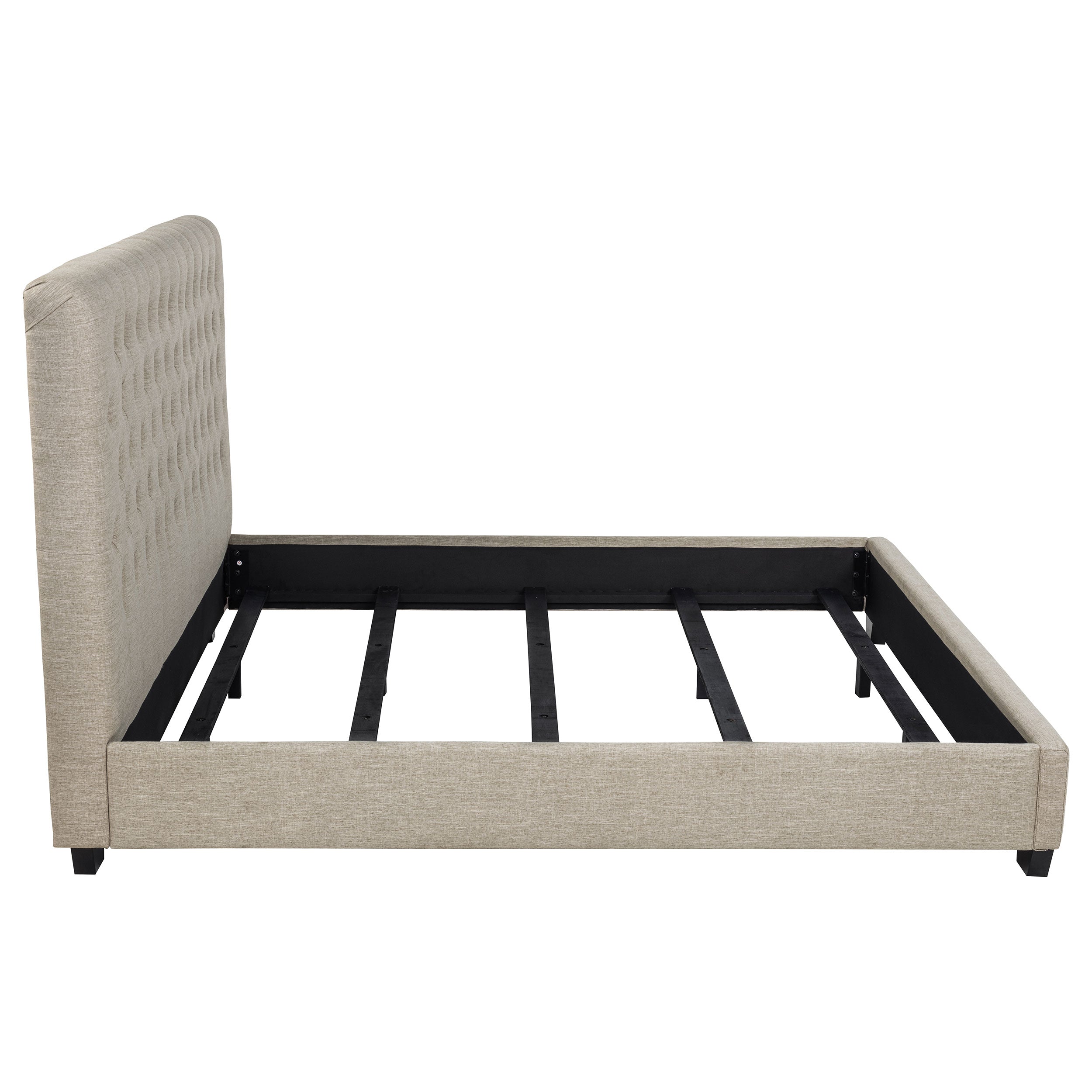 Chloe Upholstered Eastern King Panel Bed Oatmeal — view 6