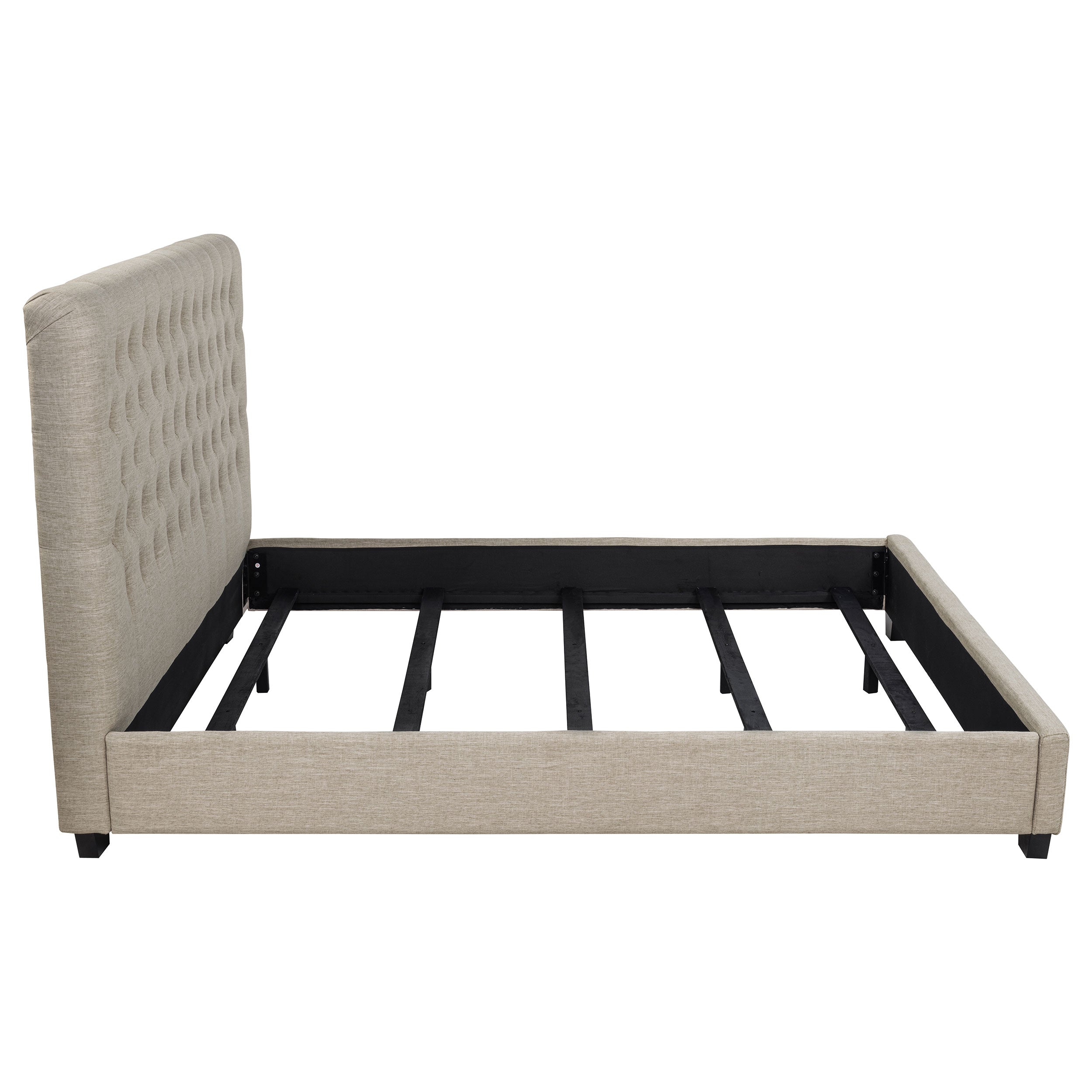 Chloe Upholstered California King Panel Bed Oatmeal — view 6