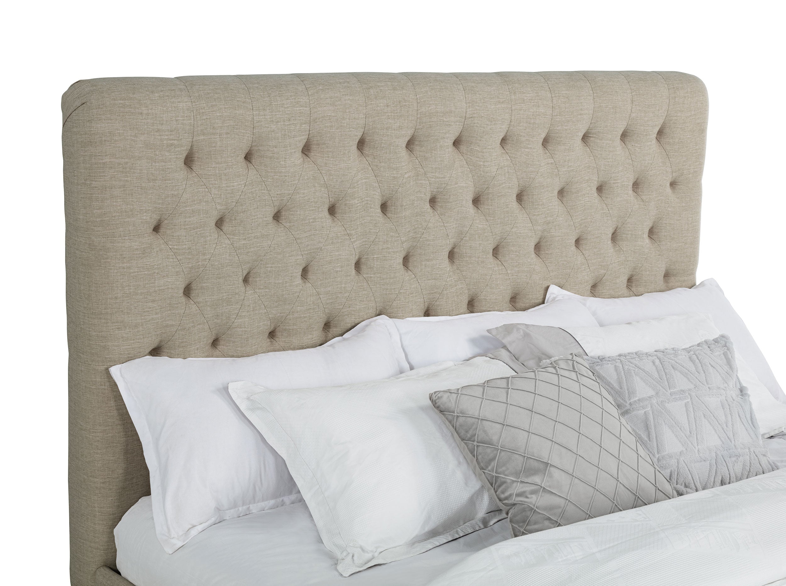 Chloe Upholstered California King Panel Bed Oatmeal — view 7