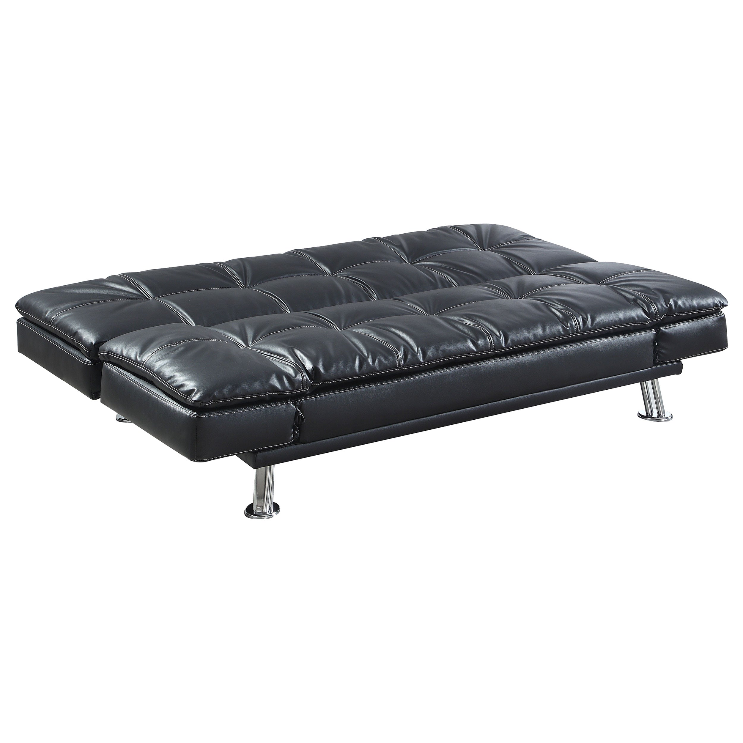 Dilleston Upholstered Tufted Convertible Sofa Bed Black — view 4