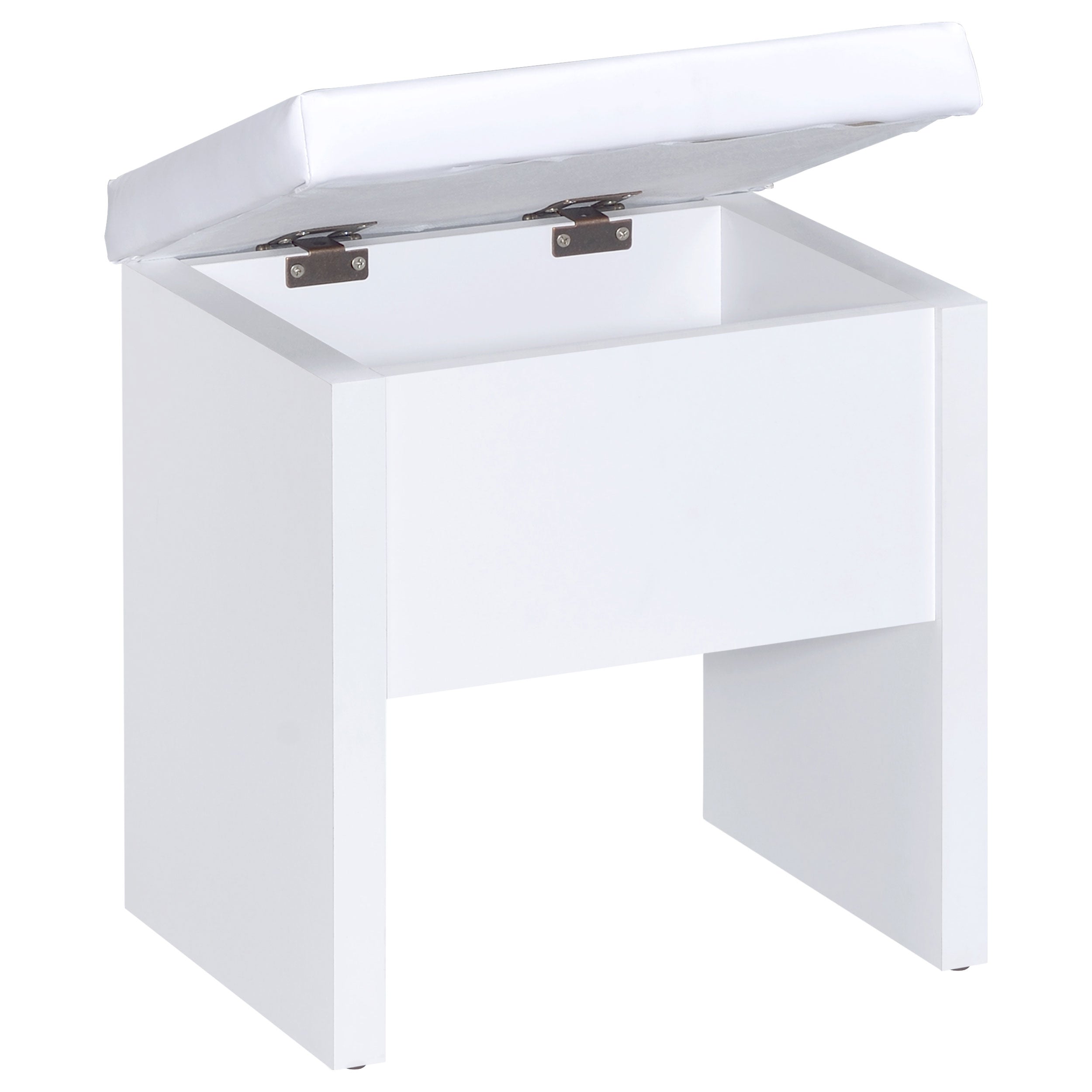 Harvey Vanity Set with Lift-Top Stool White — view 13