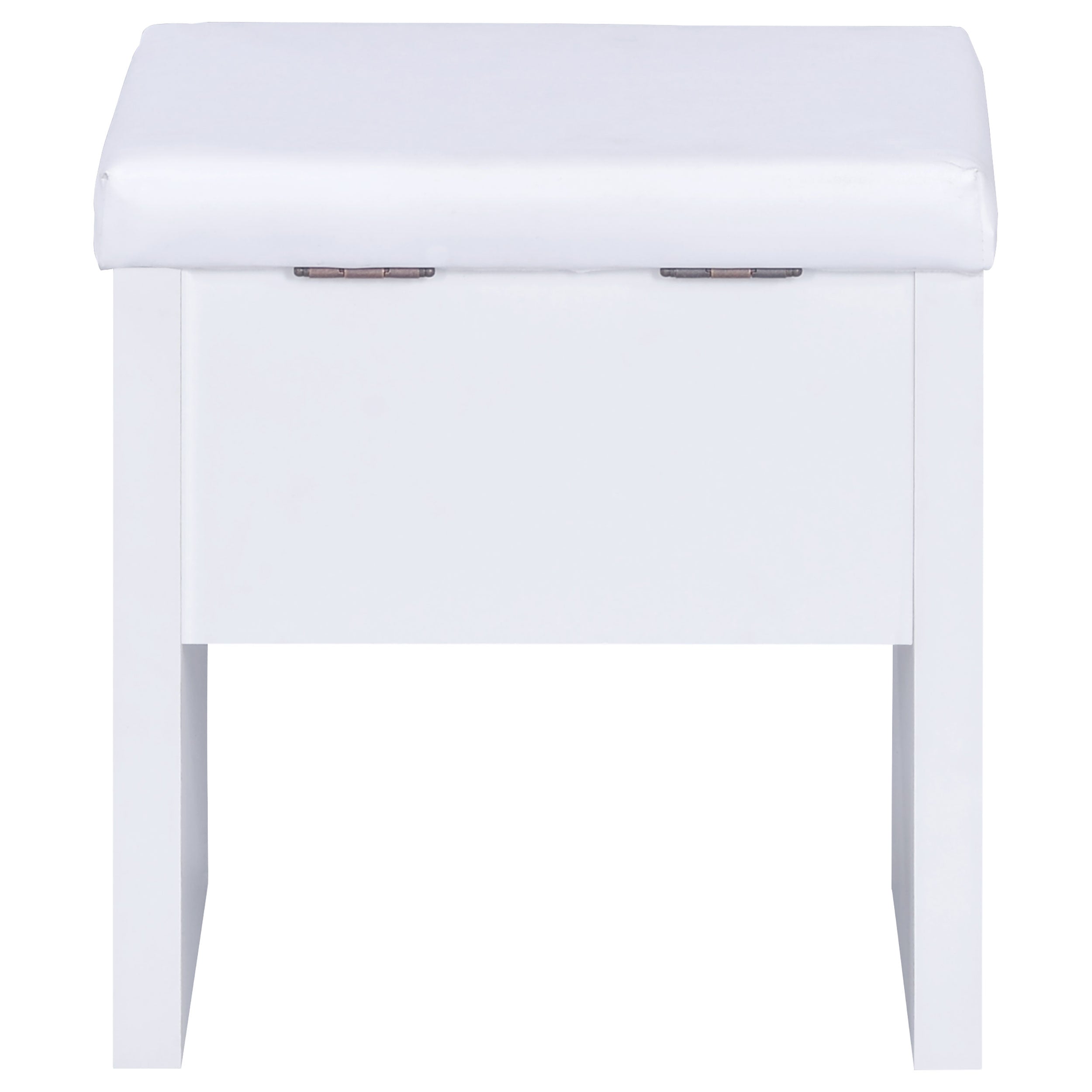 Harvey Vanity Set with Lift-Top Stool White — view 17