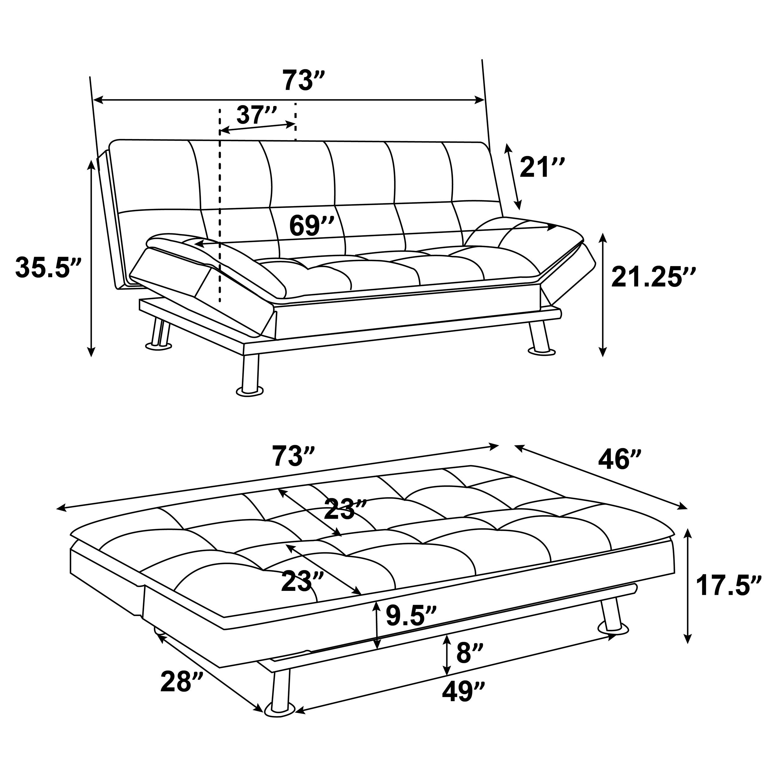 Dilleston Upholstered Tufted Convertible Sofa Bed White — view 5
