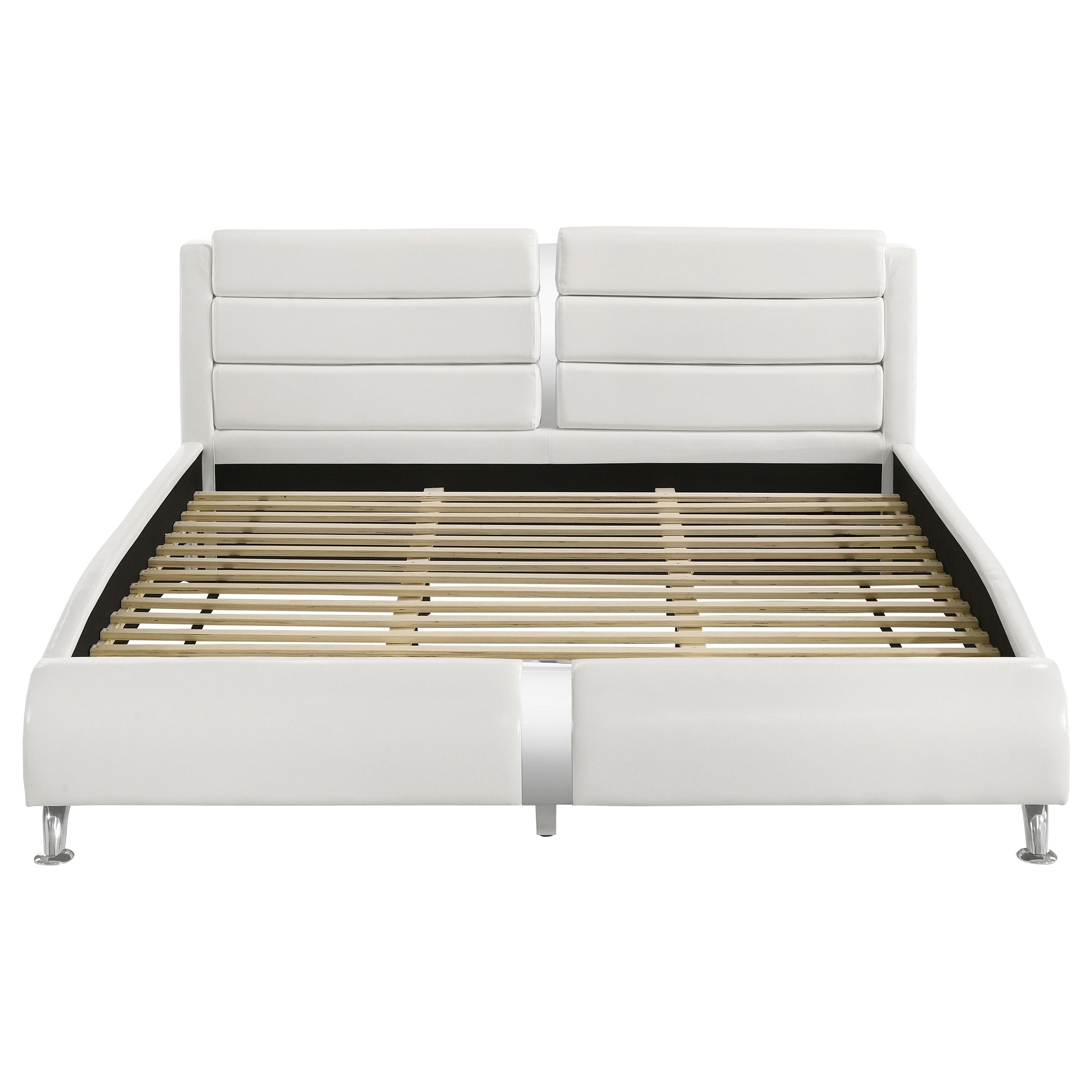 Jeremaine Upholstered California King Sleigh Bed White — view 4