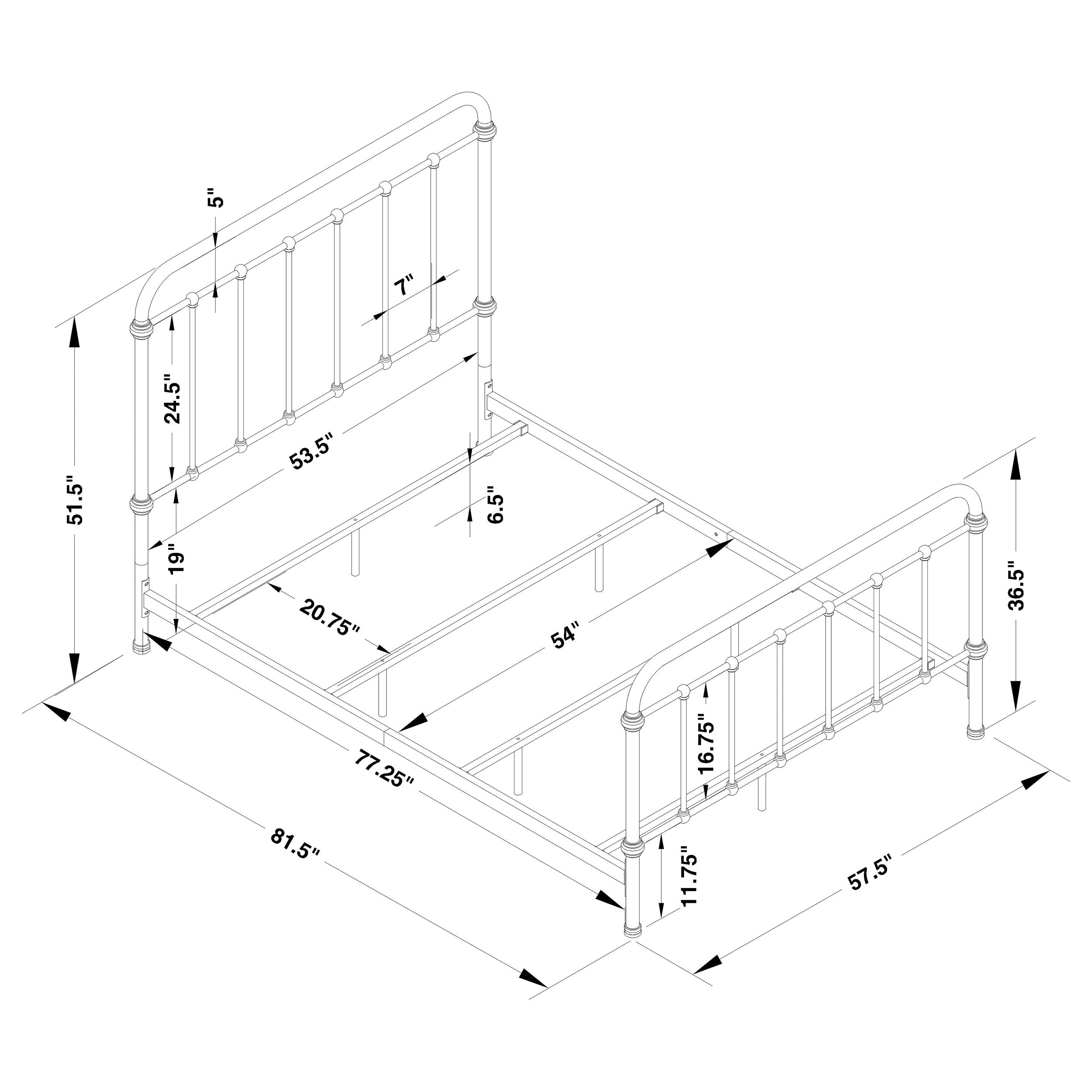 Livingston Metal Full Open Frame Bed Dark Bronze — view 10