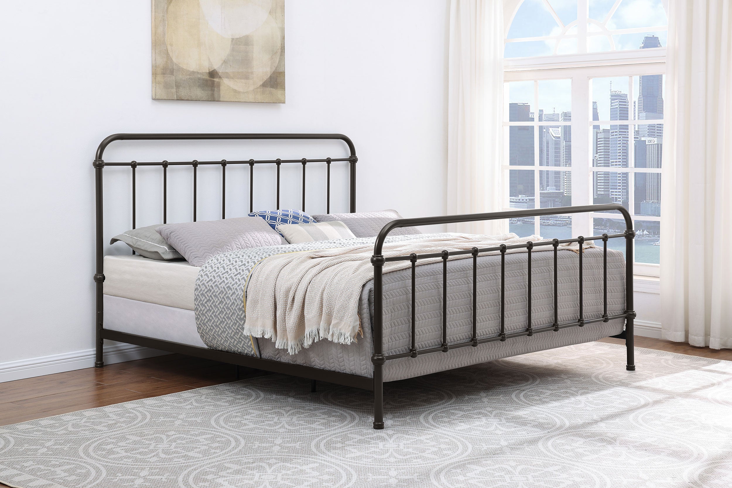 Livingston Metal Eastern King Open Frame Bed Dark Bronze — view 2