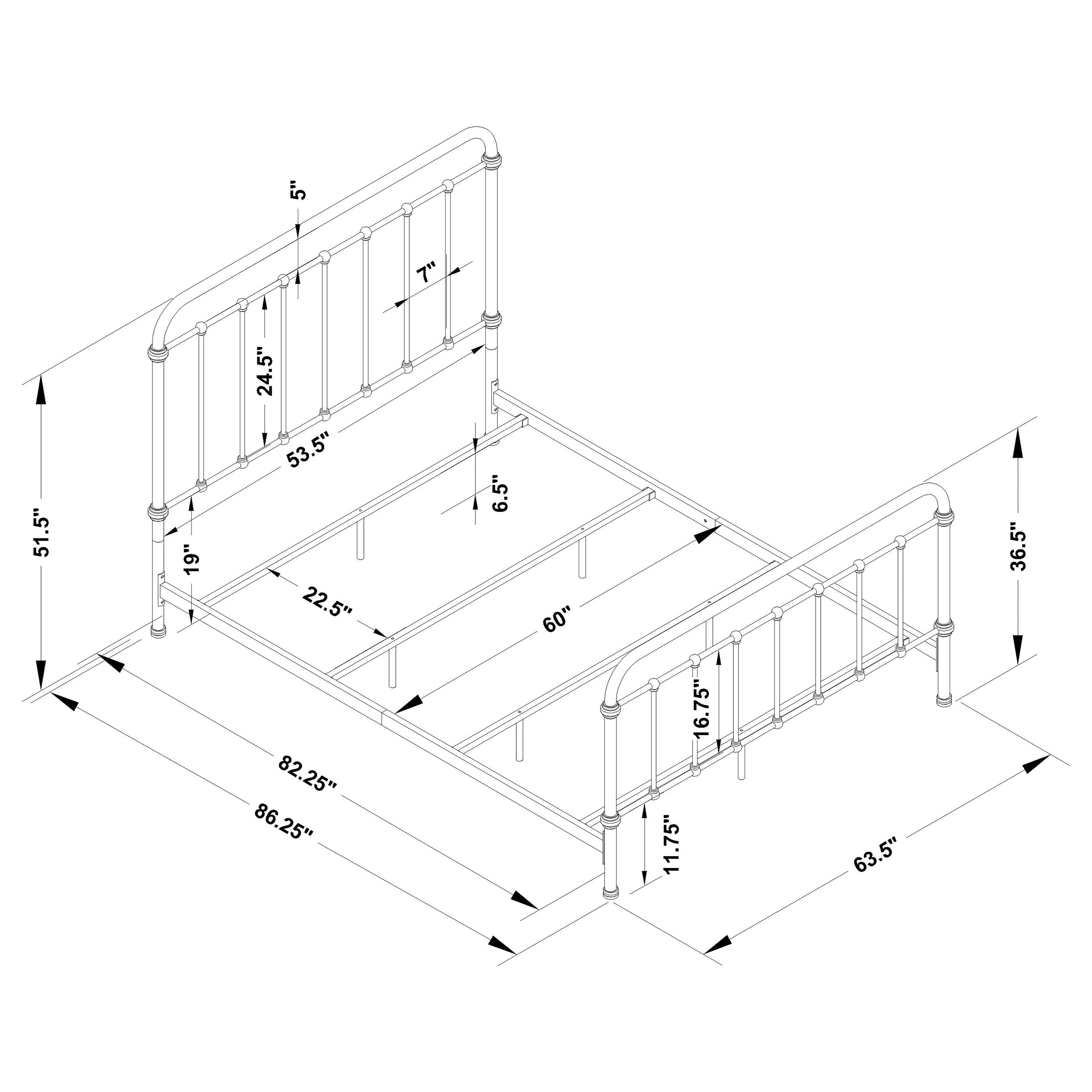 Livingston Metal Queen Open Frame Bed Dark Bronze — view 11