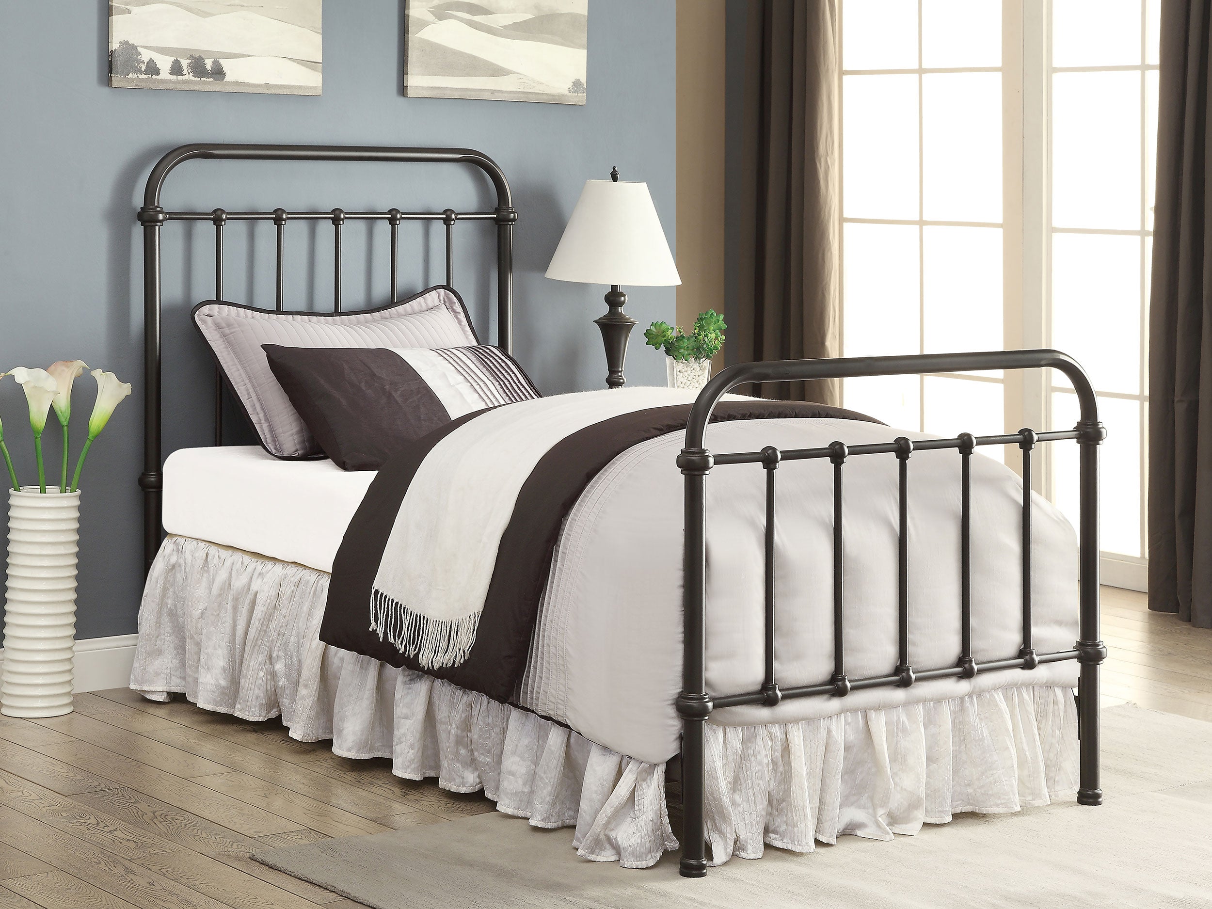 Livingston Metal Twin Open Frame Bed Dark Bronze — view 2