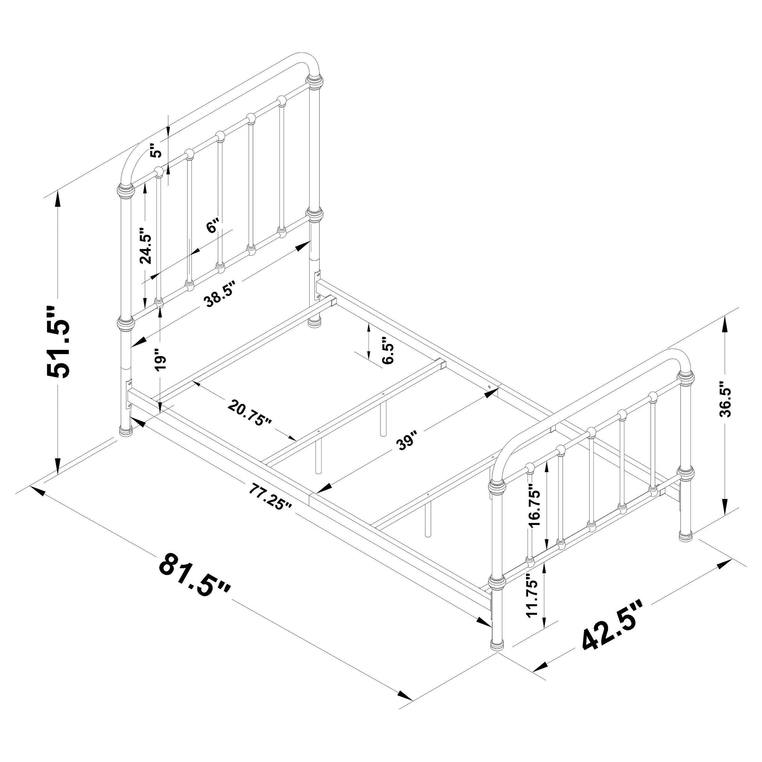 Livingston Metal Twin Open Frame Bed Dark Bronze — view 10