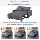 Pull-Out 2 Seat Modern Sleeper Sofa With 2 Throw Pillows And USB Ports