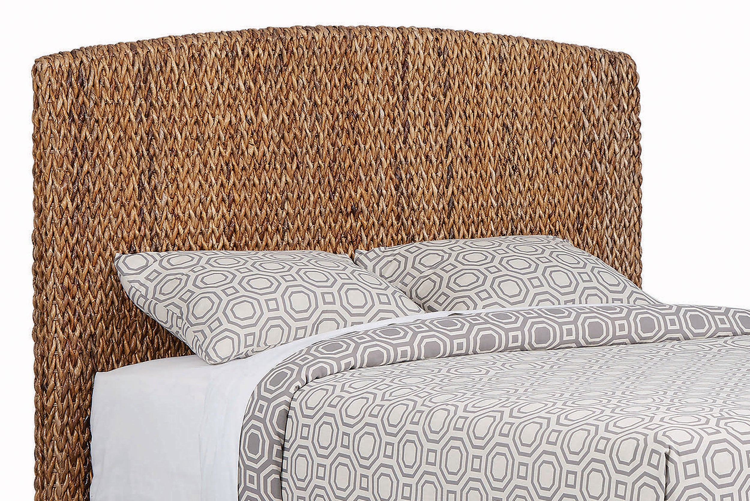 Laughton Woven Banana Leaf Eastern King Headboard Amber — view 1