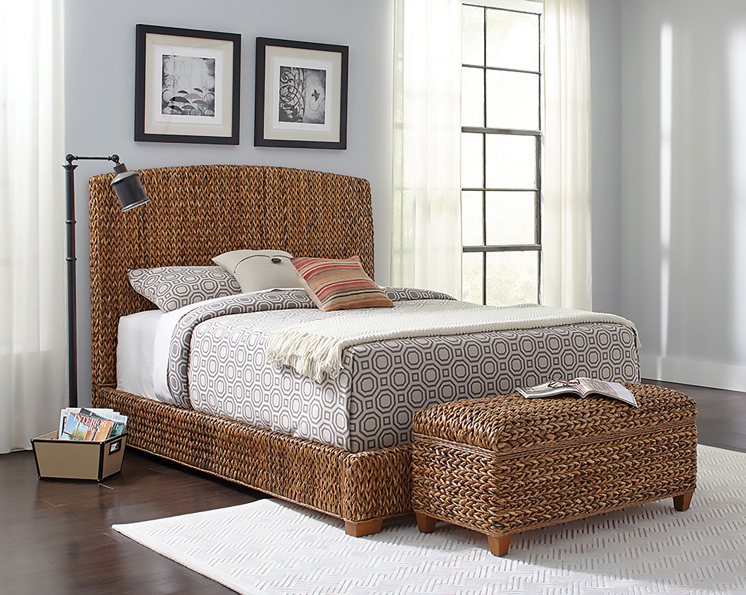 Laughton Banana Leaf California King Panel Bed Amber — view 6