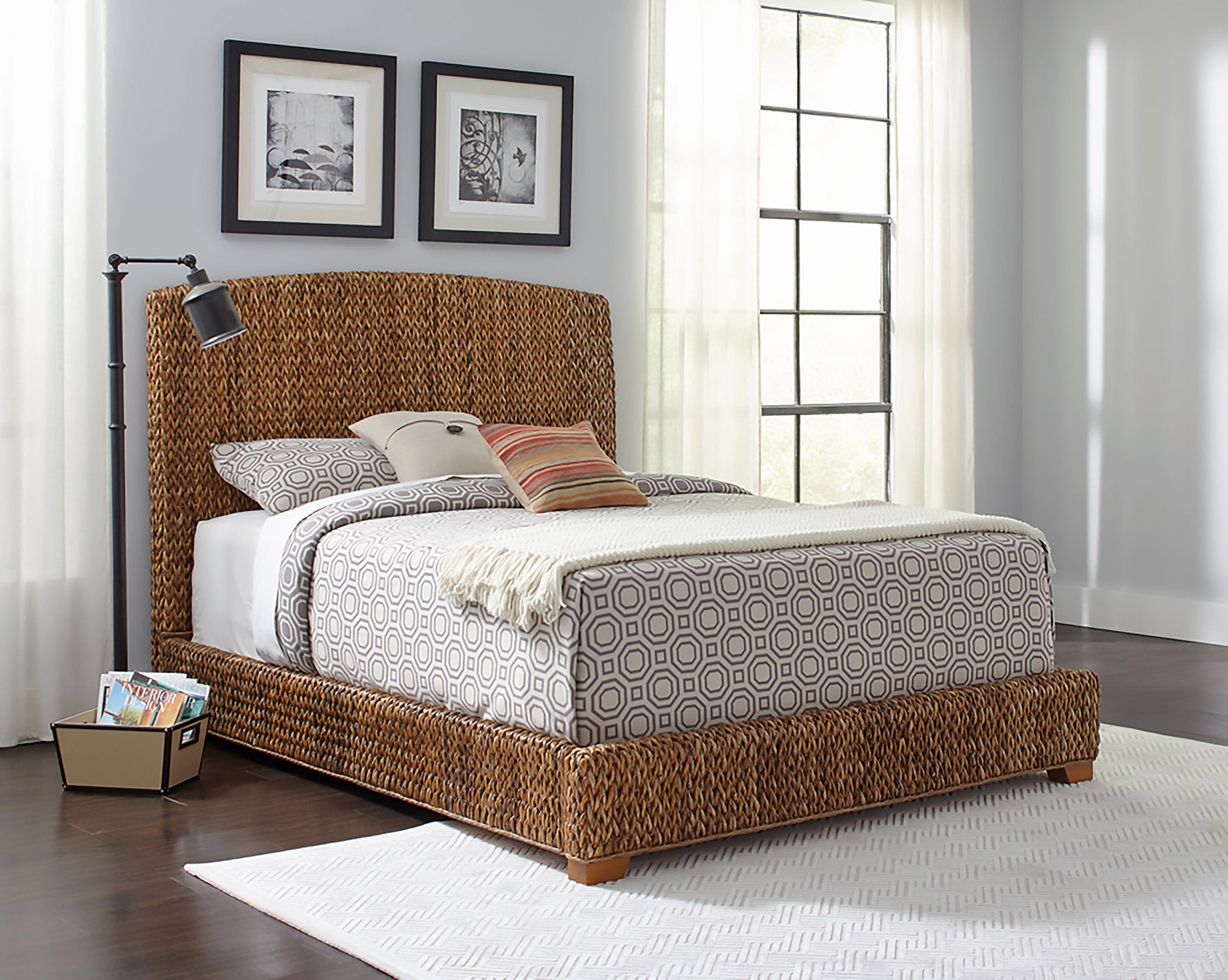 Laughton Banana Leaf Queen Panel Bed Amber — view 5