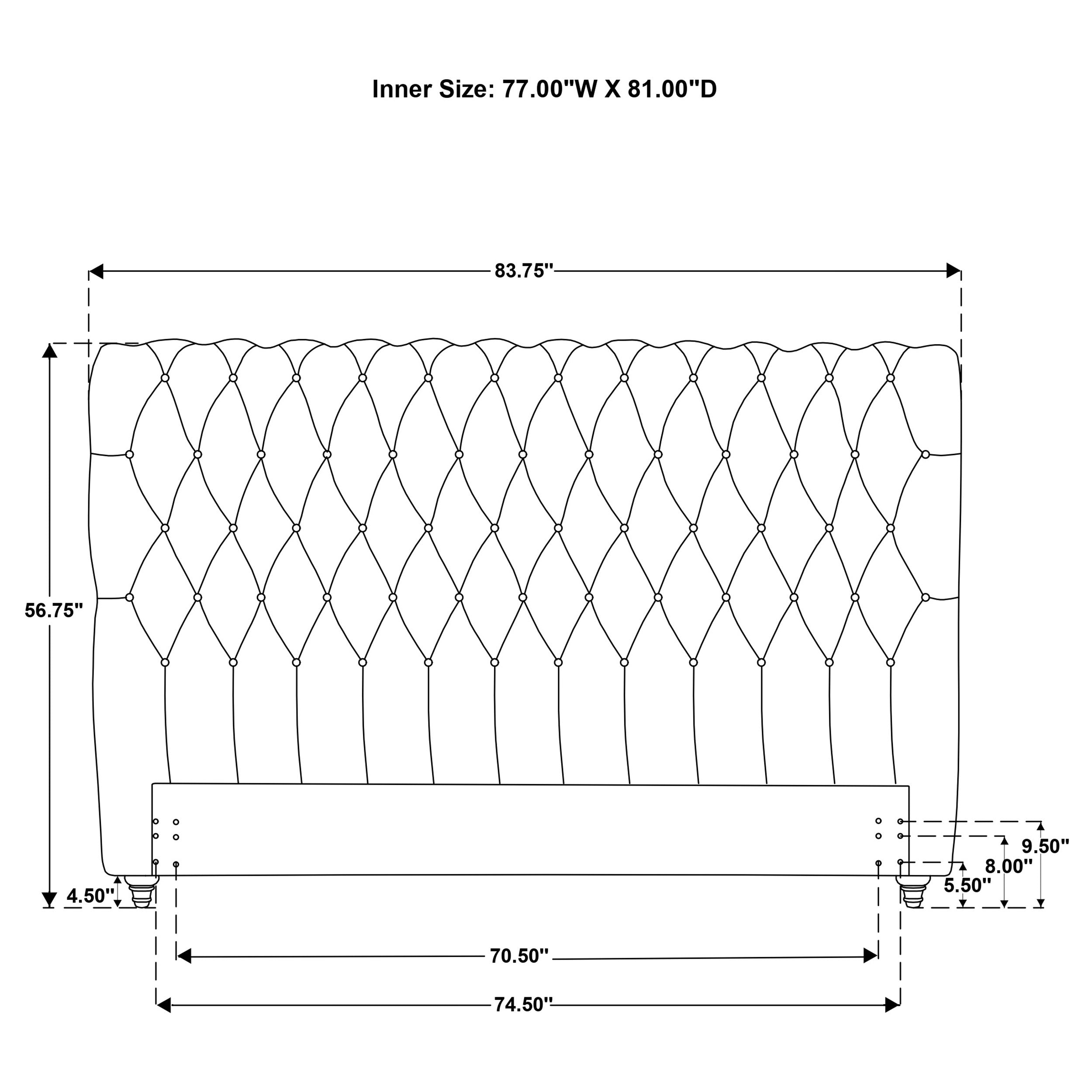 Devon 57-inch Upholstered Eastern King Headboard Beige — view 7