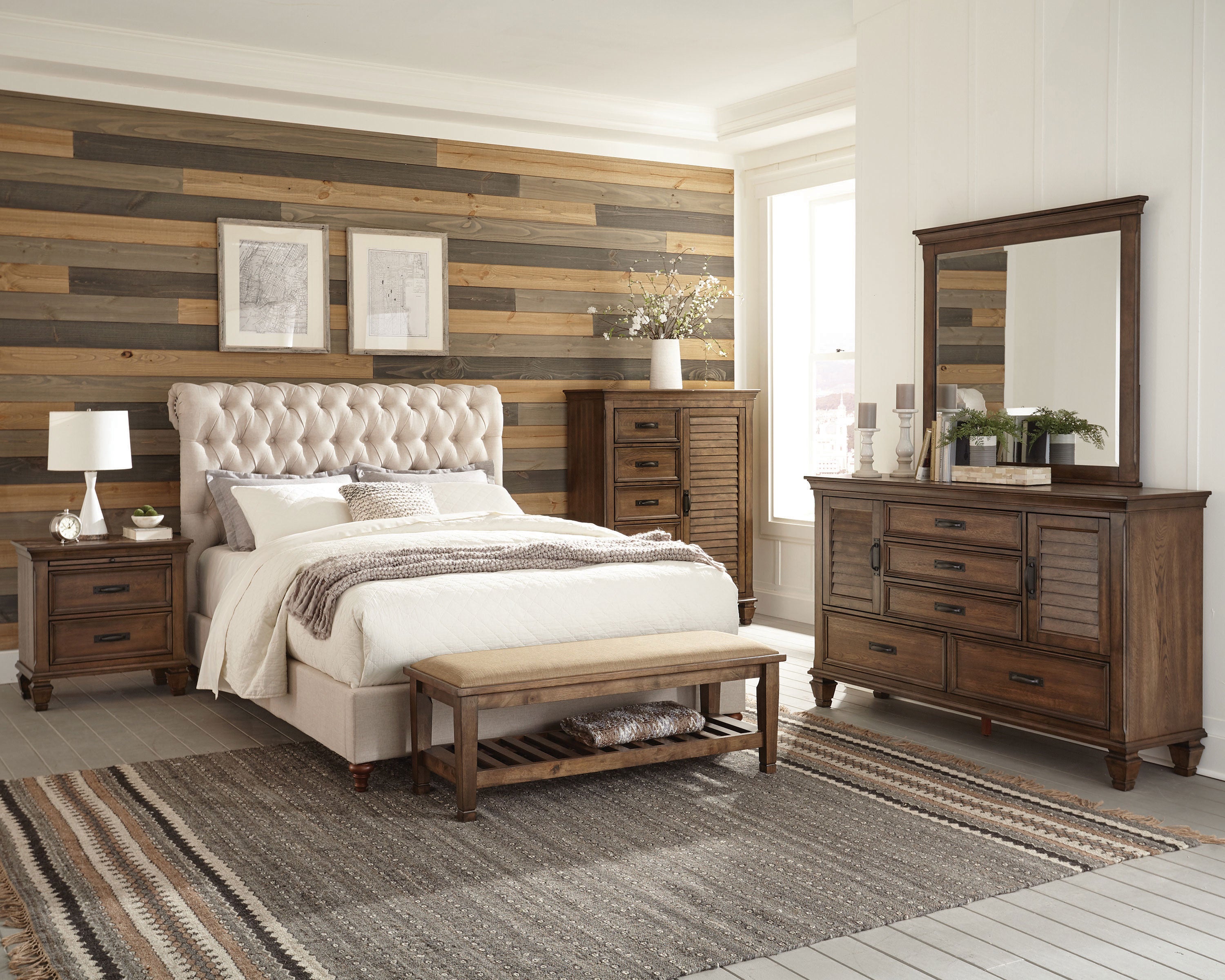 Devon 57-inch Upholstered Eastern King Panel Bed Beige — view 6
