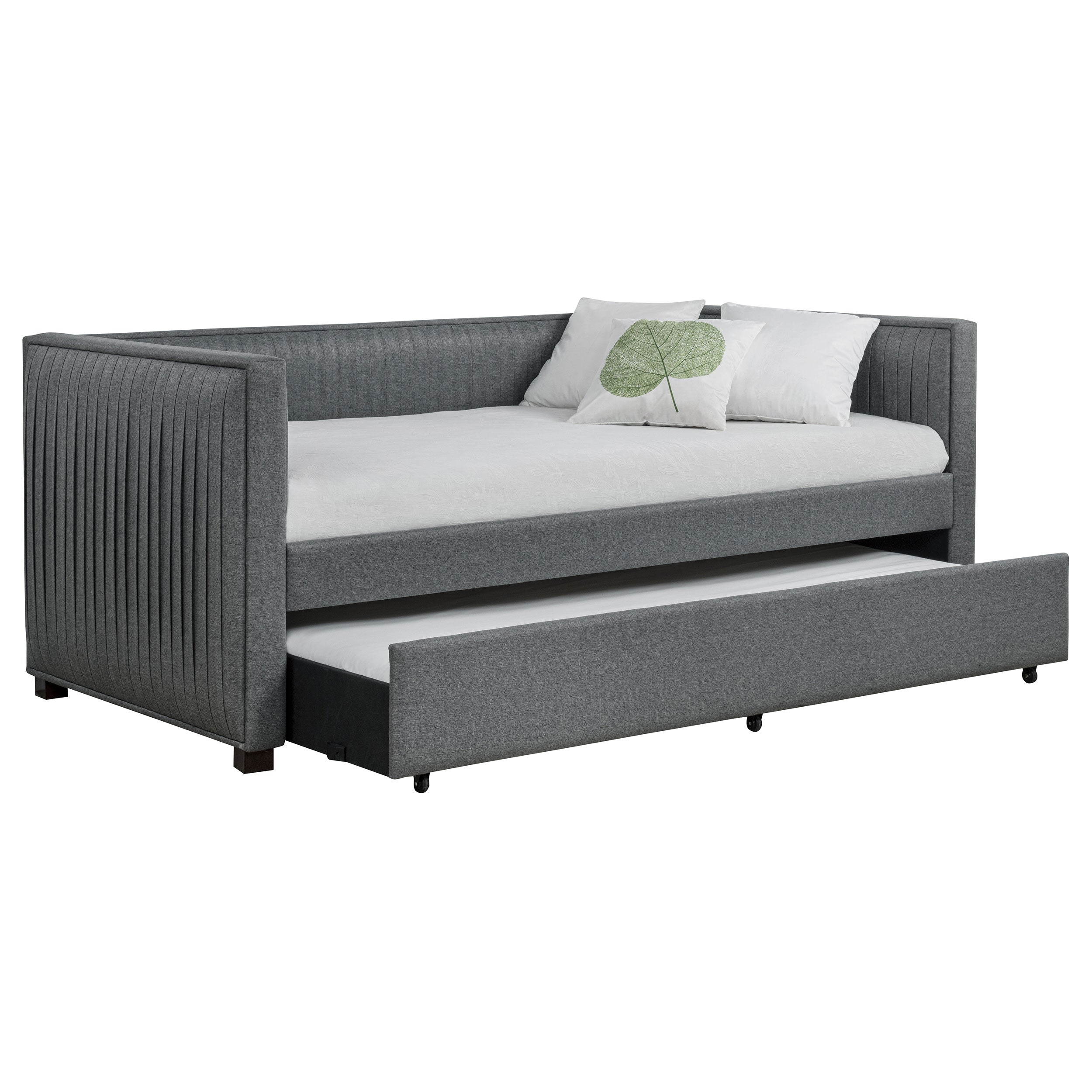 Brodie Upholstered Twin Daybed with Trundle Grey — view 3