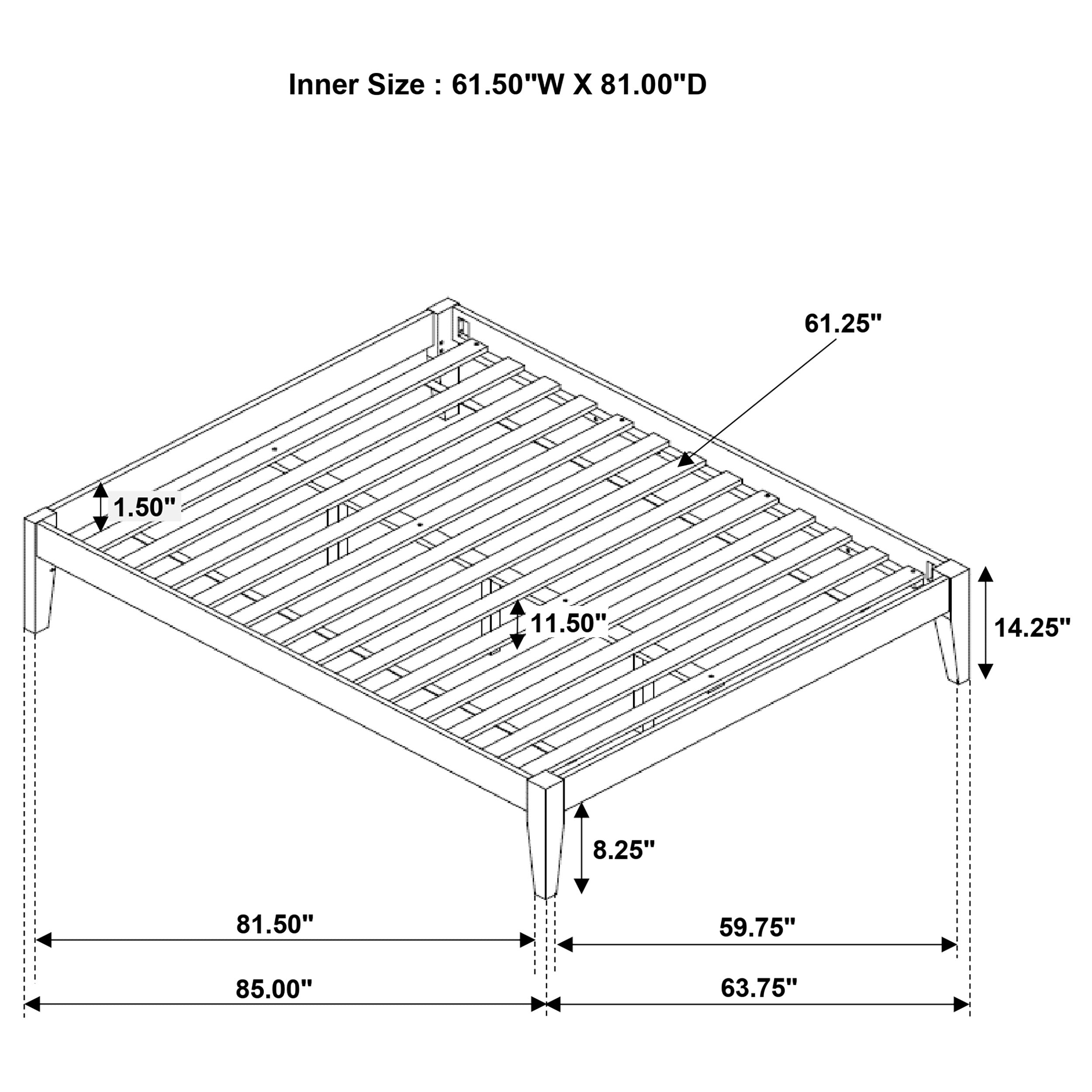 Hounslow Queen Universal Platform Bed Cappuccino — view 8