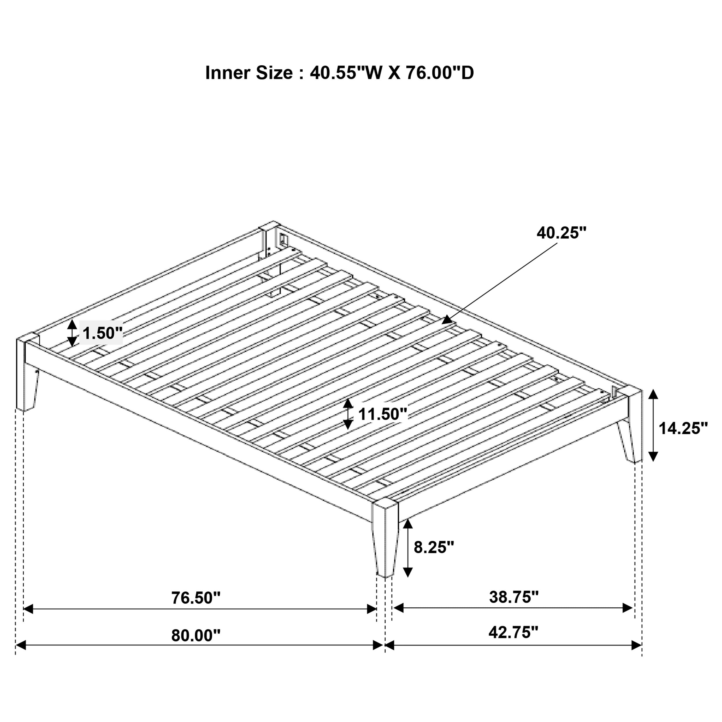 Hounslow Twin Universal Platform Bed Cappuccino — view 7