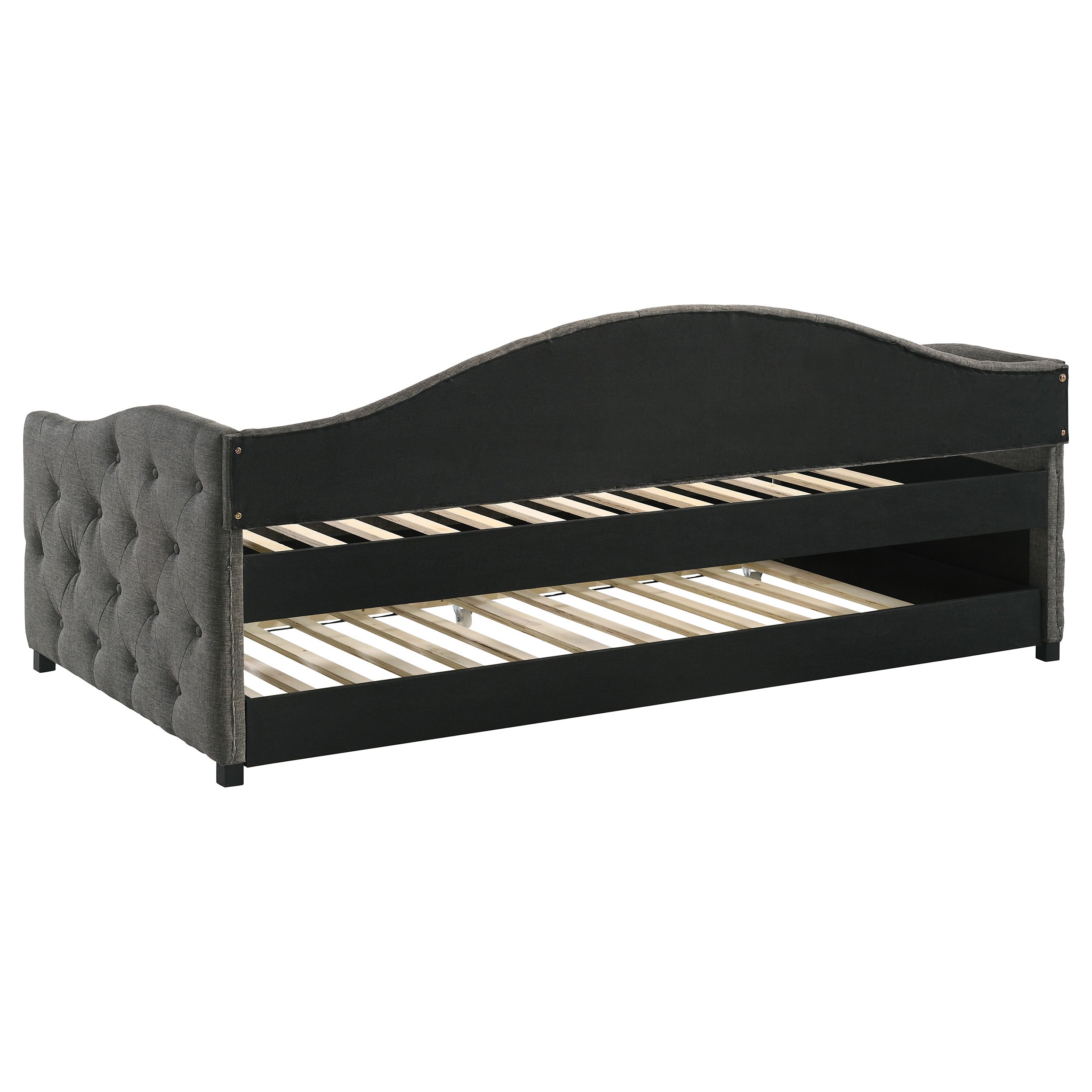Sadie Upholstered Twin Daybed with Trundle Grey — view 5