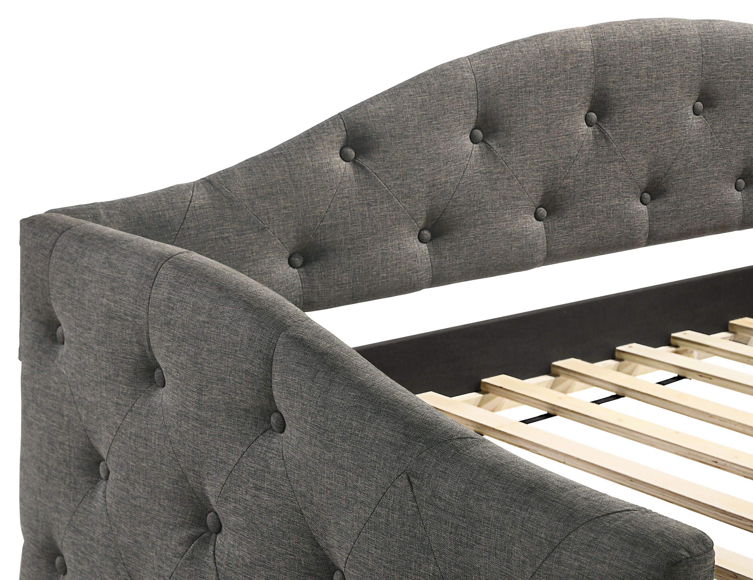 Sadie Upholstered Twin Daybed with Trundle Grey — view 7
