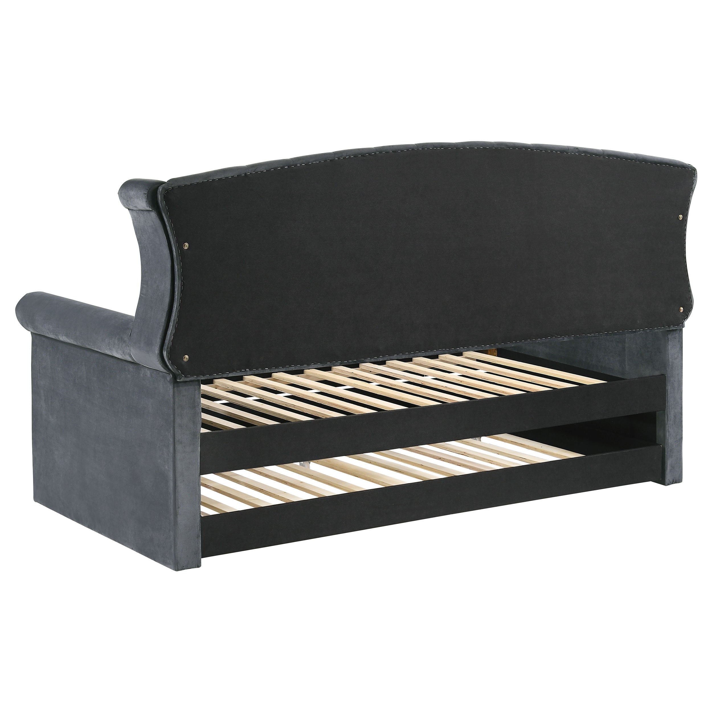 Scarlett Upholstered Twin Daybed with Trundle Grey — view 5